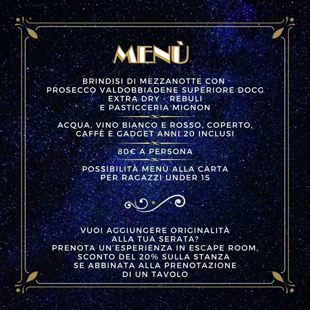 Menù ultimo dell'anno 2025